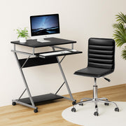 Artiss Computer Desk Office Chair Set Desks with Keyboard Shelf Try Black MET-DESK-105-REPL-BK