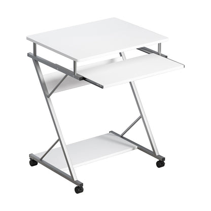 Artiss Computer Desk Keyboard Tray Shelf White 60CM MET-DESK-105-WH