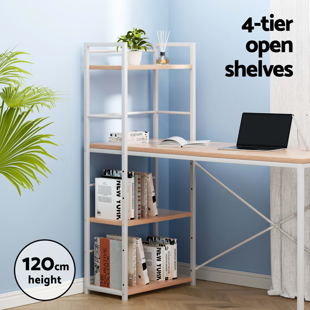 Artiss Computer Desk Shelf Oak 120CM MET-DESK-1111-OA