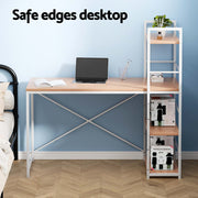 Artiss Computer Desk Shelf Oak 120CM MET-DESK-1111-OA