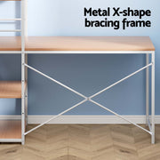 Artiss Computer Desk Shelf Oak 120CM MET-DESK-1111-OA