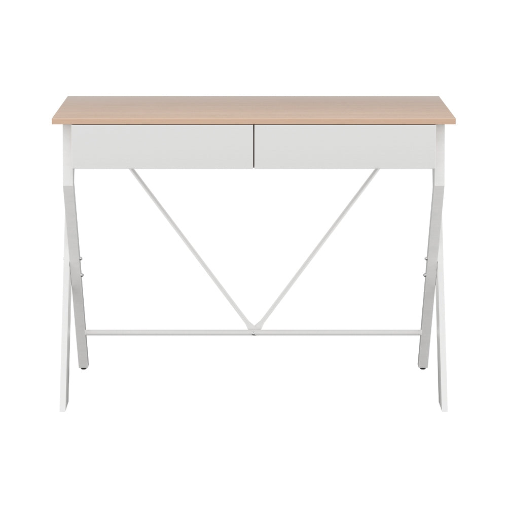 Artiss Computer Desk Drawer Oak 100CM MET-DESK-116-OA