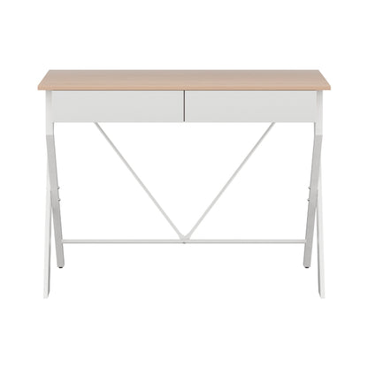Artiss Computer Desk Drawer Oak 100CM MET-DESK-116-OA