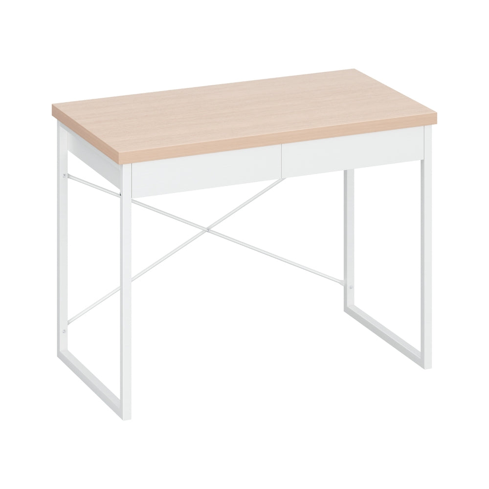 Artiss Computer Desk Drawer Storage Oak 100CM MET-DESK-118-OA