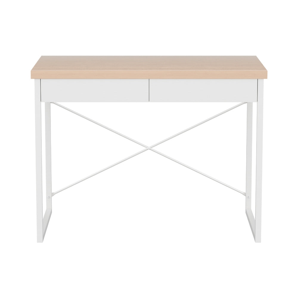 Artiss Computer Desk Drawer Storage Oak 100CM MET-DESK-118-OA