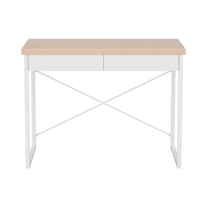 Artiss Computer Desk Drawer Storage Oak 100CM MET-DESK-118-OA