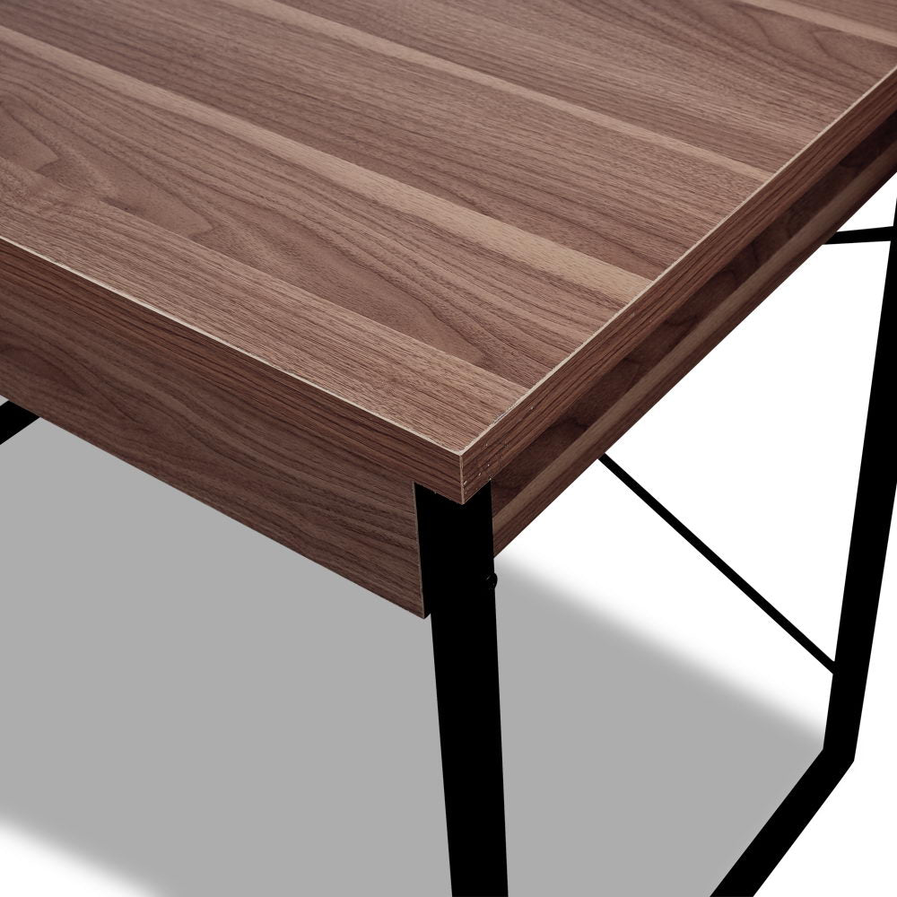 Artiss Computer Desk Drawer Storage Walnut 100CM MET-DESK-118-WN