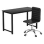Artiss Computer Desk 120cm Executive Office Chairs Set PU Leather Low Back Black MET-DESK-120-REPL-BK