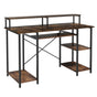 Artiss Computer Desk Laptop Desks Home Office Study Table Open Shelf Brown 120CM MET-DESK-24223-120-BR