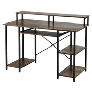 Artiss Computer Desk Laptop Desks Home Office Study Table Open Shelf Brown 120CM MET-DESK-24223-120-BR