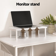 Artiss Computer Desk L-Shape Home Office Study Table Open Shelves White 100CM MET-DESK-24224-100-WH