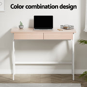Artiss Computer Desk Drawer Cabinet Oak 100CM MET-DESK-308-OA