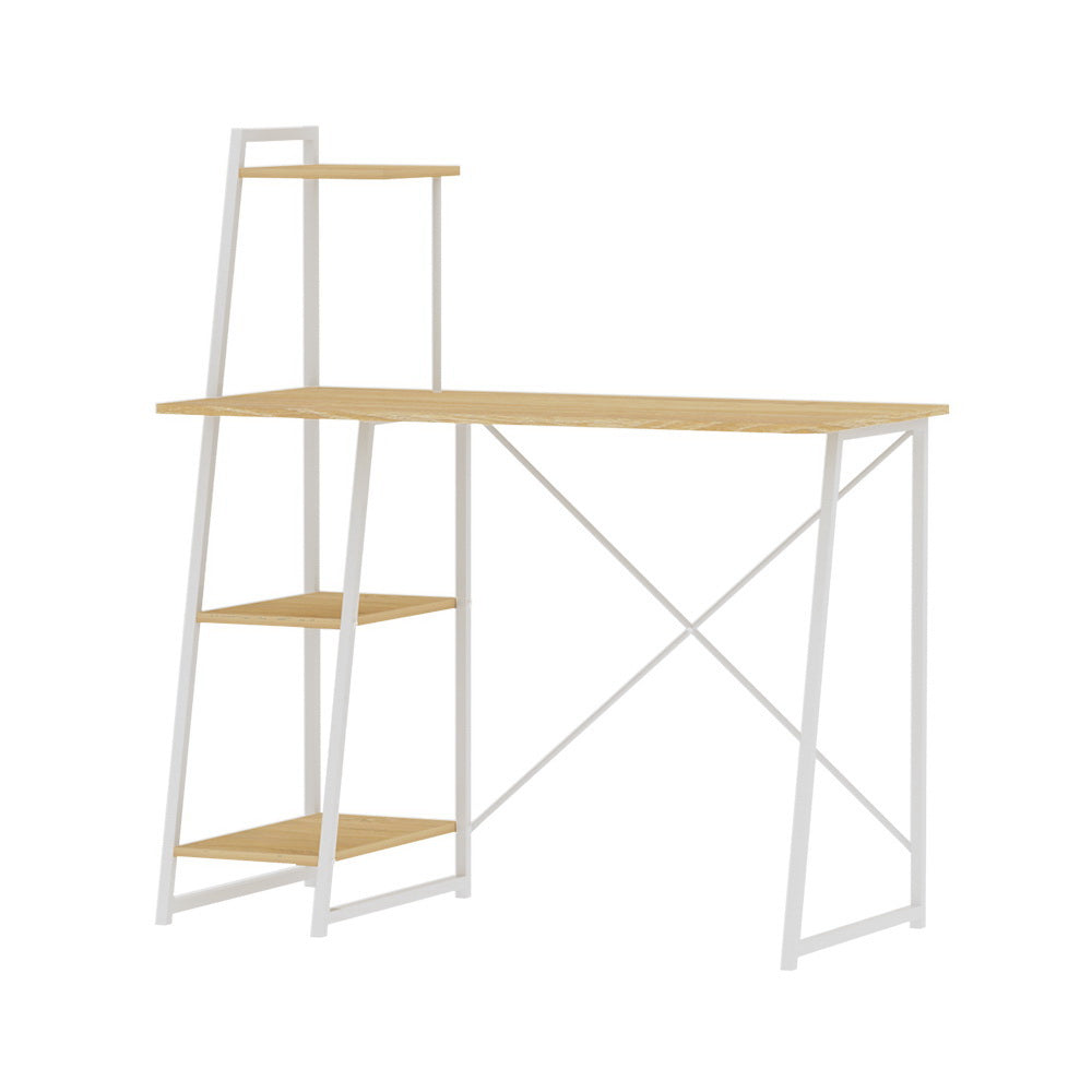 Artiss Computer Desk Bookshelf Storage Oak 100CM MET-DESK-4T-OAK