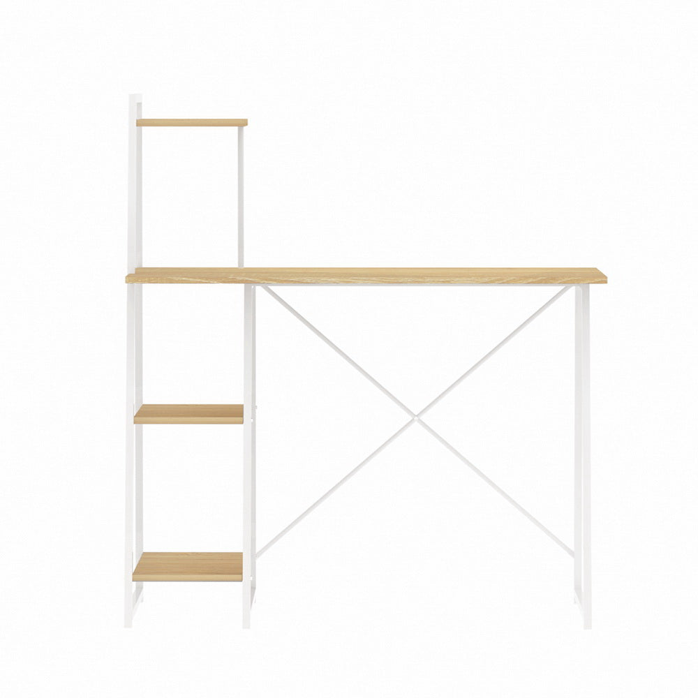 Artiss Computer Desk Bookshelf Storage Oak 100CM MET-DESK-4T-OAK