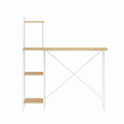 Artiss Computer Desk Bookshelf Storage Oak 100CM MET-DESK-4T-OAK