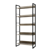 Artiss Bookshelf 5 Tiers - NOE Black and Oak MET-DESK-574C-5S-BK-OA