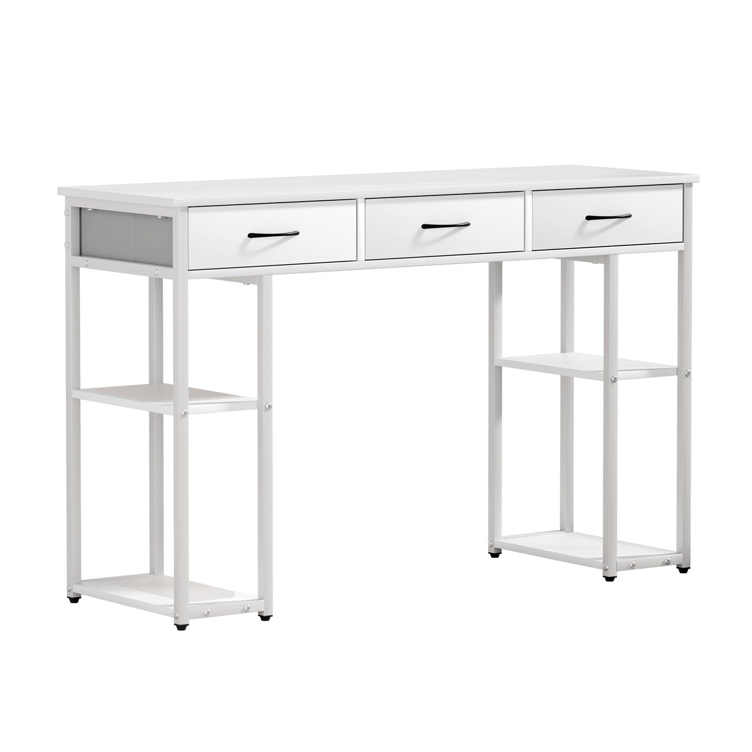 Artiss Computer Desk Drawer Shelves Study Table 120CM White MET-DESK-CD120-WH
