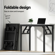 Artiss Computer Desk Mesh Office Chair Set Foldable Home Study Table Black MET-DESK-FD-80-2004-BK