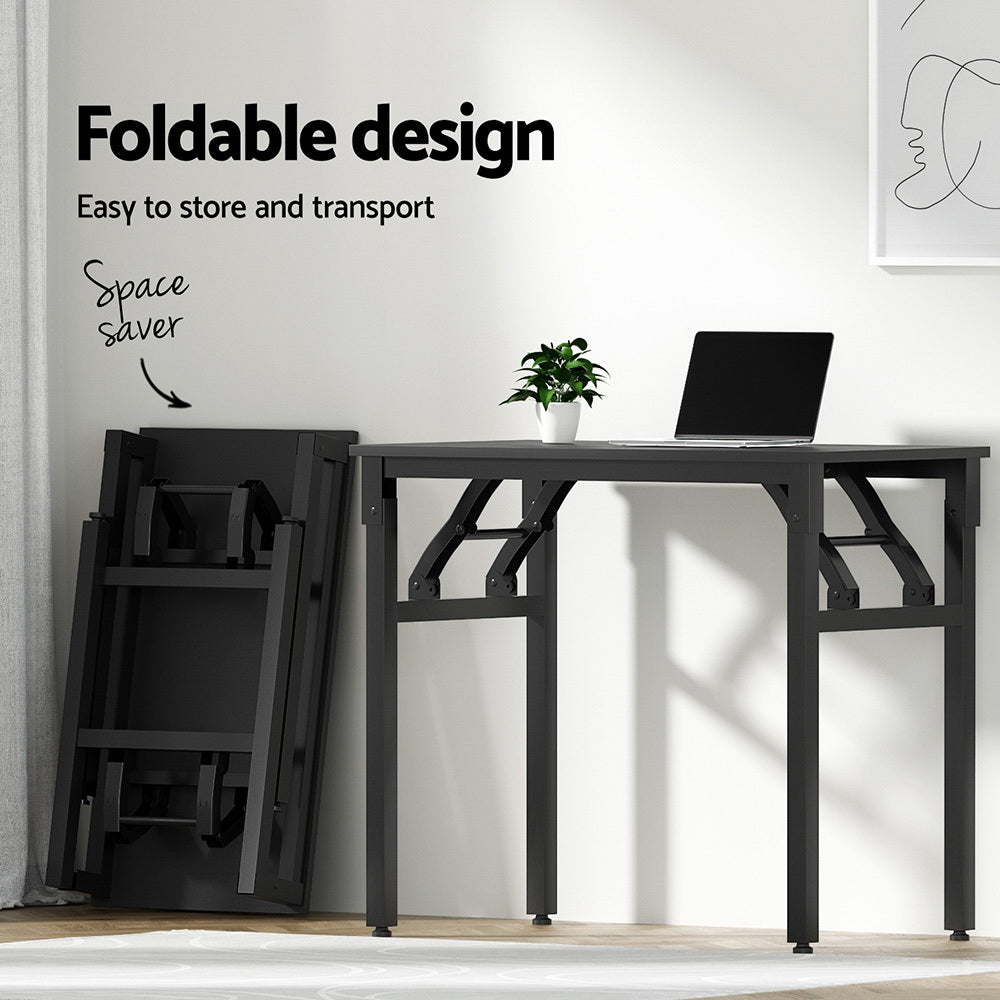 Artiss Computer Desk Mesh Office Chair Set Foldable Home Study Table Black MET-DESK-FD-80-2004-BK