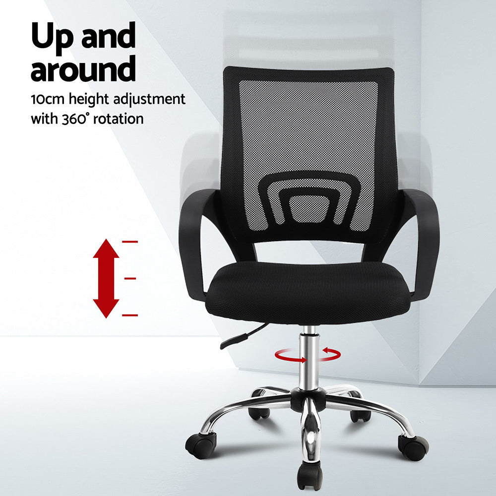 Artiss Computer Desk Mesh Office Chair Set Foldable Home Study Table Black MET-DESK-FD-80-2004-BK
