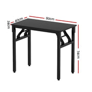 Artiss Computer Desk Foldable Balck 80CM MET-DESK-FD-80-BK