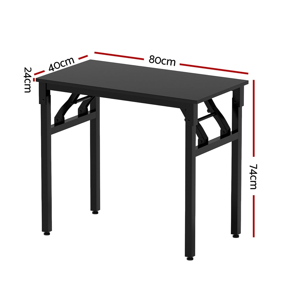 Artiss Computer Desk Foldable Balck 80CM MET-DESK-FD-80-BK