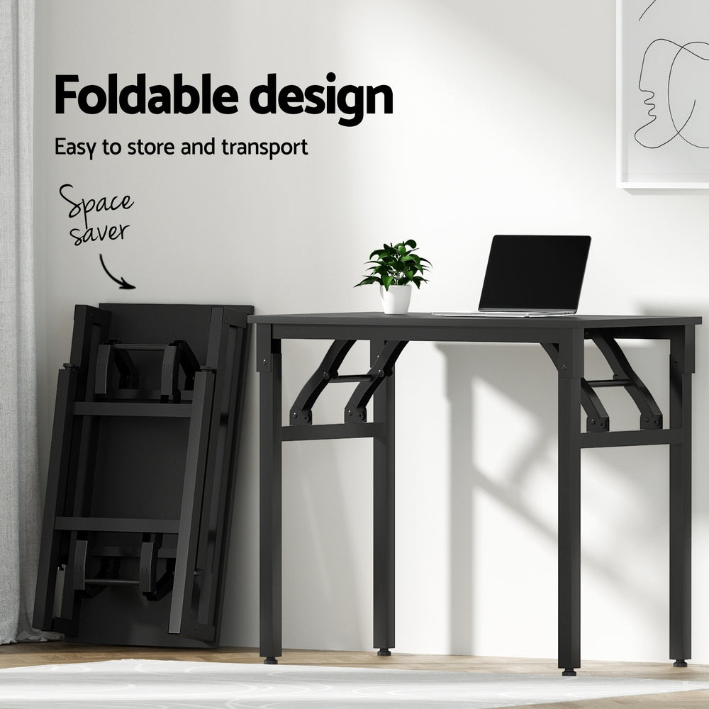 Artiss Computer Desk Foldable Balck 80CM MET-DESK-FD-80-BK