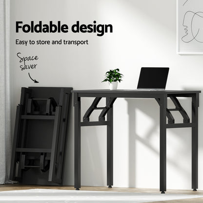 Artiss Computer Desk Foldable Balck 80CM MET-DESK-FD-80-BK