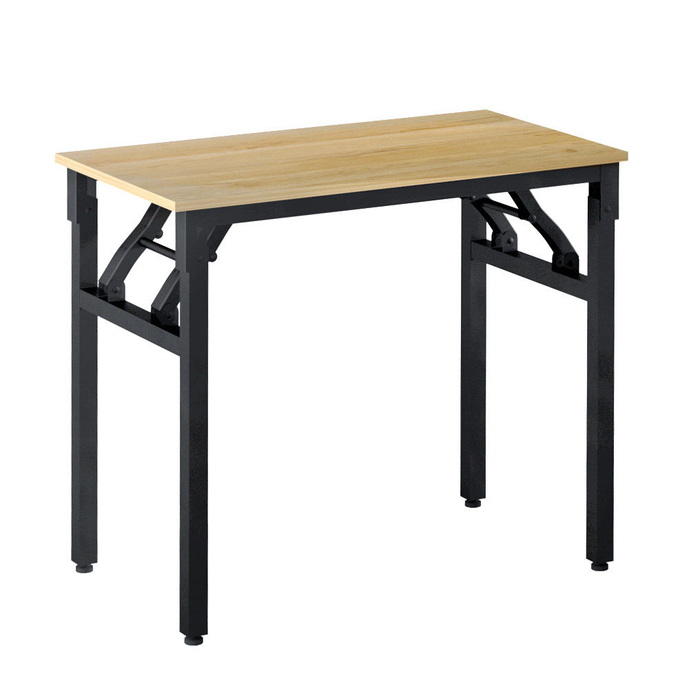 Artiss Computer Desk Laptop Table Bookshelf Desk Storage Rack Office Study Oak MET-DESK-FD-80-OAK