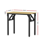 Artiss Computer Desk Laptop Table Bookshelf Desk Storage Rack Office Study Oak MET-DESK-FD-80-OAK
