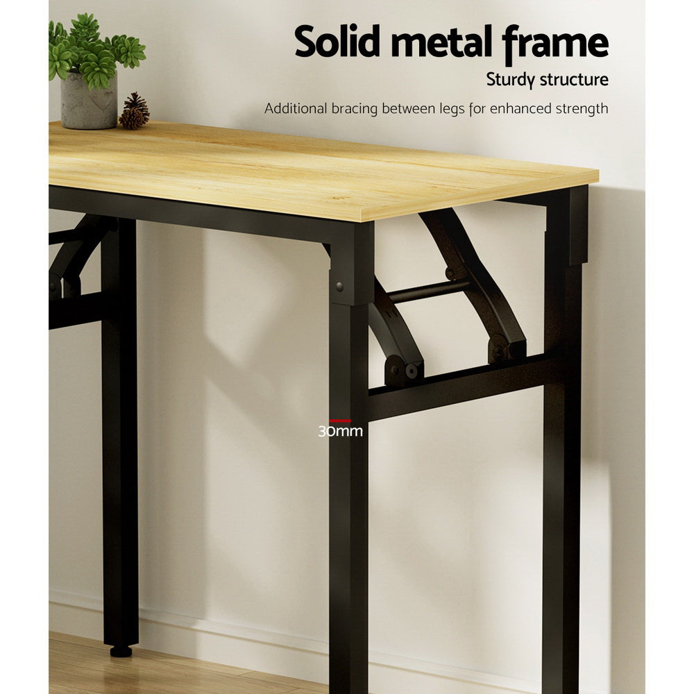 Artiss Computer Desk Laptop Table Bookshelf Desk Storage Rack Office Study Oak MET-DESK-FD-80-OAK