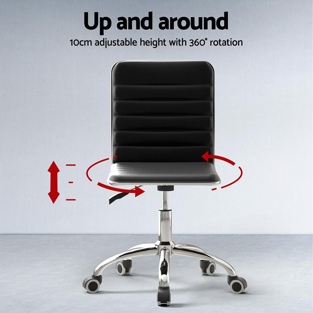 Artiss Computer Desk Office Chair PU Leather Set Foldable Home Study Table Black MET-DESK-FD-80-REPL-BK