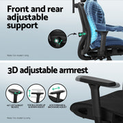 Artiss Computer Desk L-Shape Corner Desks Ergonomic Office Chair Mesh Chairs MET-DESK-L-003-FZ20-BK