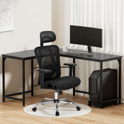 Artiss Computer Desk L-Shape Corner Desks Ergonomic Office Chair Mesh Chairs MET-DESK-L-003-FZ20-BK