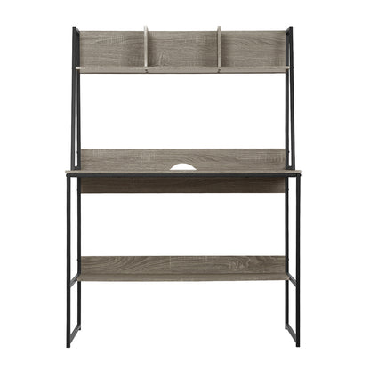 Artiss Computer Desk Bookshelf Storage Grey 100CM MET-DESK-LC-100-GY