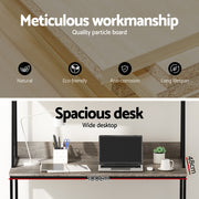Artiss Computer Desk Bookshelf Storage Grey 100CM MET-DESK-LC-100-GY