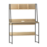 Artiss Computer Desk Bookshelf Storage 100CM Oak MET-DESK-LC-100-OAK