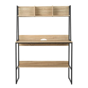 Artiss Computer Desk Bookshelf Storage 100CM Oak MET-DESK-LC-100-OAK