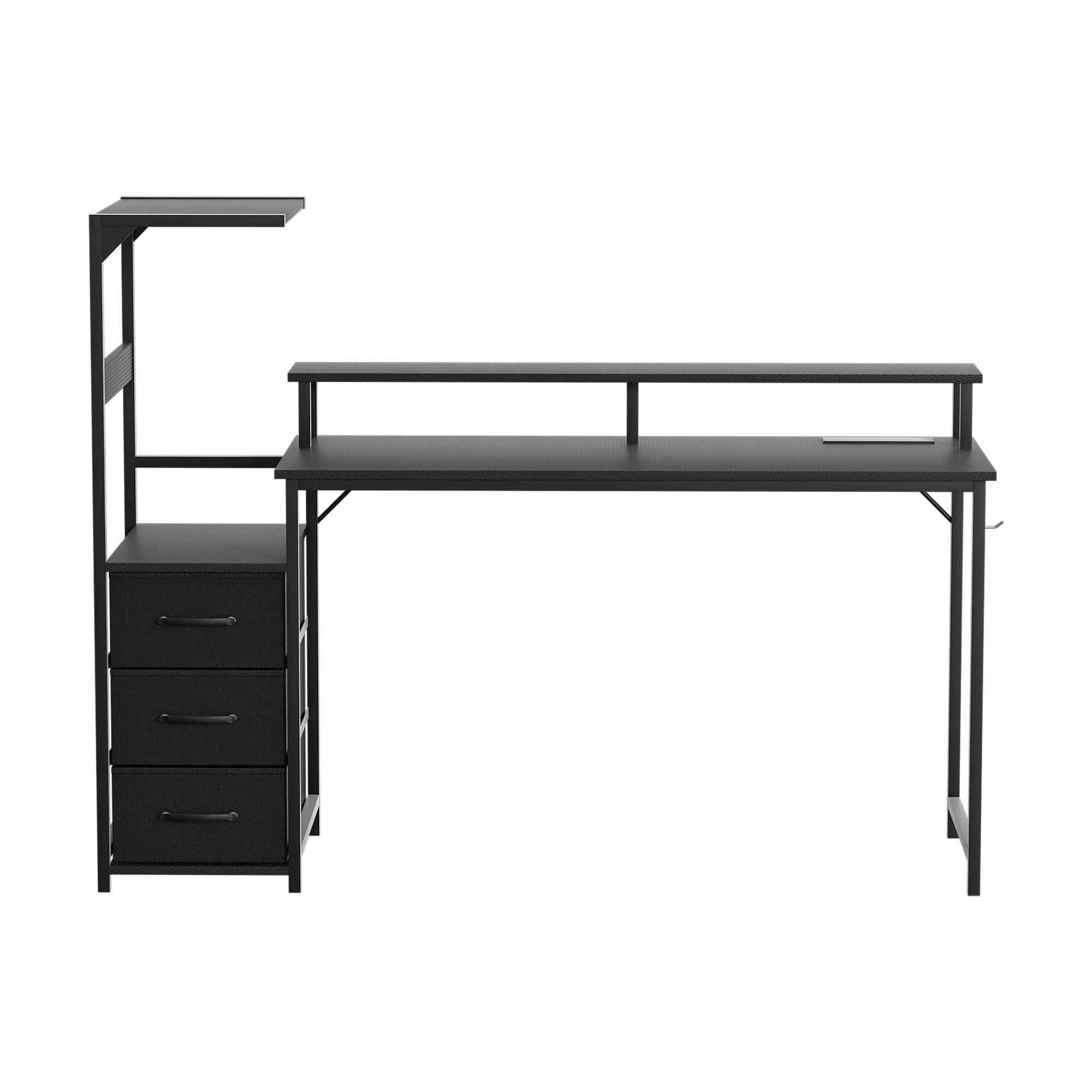 Artiss 145cm L Shaped Gaming Desk Computer Desk with LED Lights & Power Outlets MET-FC-25220-BK