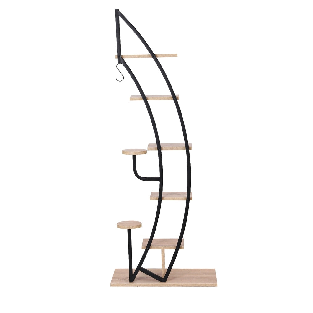 Artiss Plant Stand 6 Tier Ladder Corner Shelf MET-PS-CUR-6T-NT