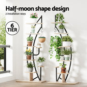 Artiss Plant Stand 6 Tier Ladder Corner Shelf MET-PS-CUR-6T-NT