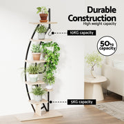 Artiss Plant Stand 6 Tier Ladder Corner Shelf MET-PS-CUR-6T-NT