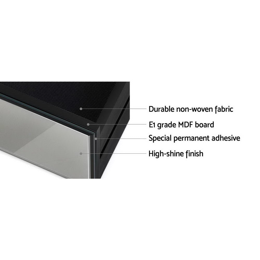 Artiss Bedside Table 3 Drawers Mirrored - PRESIA Grey MF-BT-7181-GY