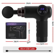 Everfit Massage Gun 8 Speed 4 Heads Vibration Muscle Massager Chargeable Black MG-B-1500-4H-BK