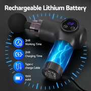 Everfit Massage Gun 8 Speed 4 Heads Vibration Muscle Massager Chargeable Black MG-B-1500-4H-BK
