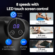 Everfit Massage Gun 8 Speed 4 Heads Vibration Muscle Massager Chargeable Black MG-B-1500-4H-BK
