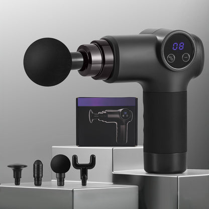 Everfit Massage Gun 8 Speed 4 Heads Vibration Muscle Massager Chargeable Black MG-B-1500-4H-BK