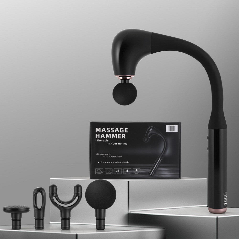 Everfit Massage Gun U-shaped Extended Handle Percussion Massager 4 Heads MG-B-1500-U-4H-BK