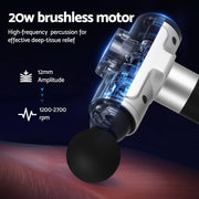 Everfit Massage Gun 30 Speed 6 Heads Vibration Muscle Massager Chargeable Silver MG-B-2000-4H-SI