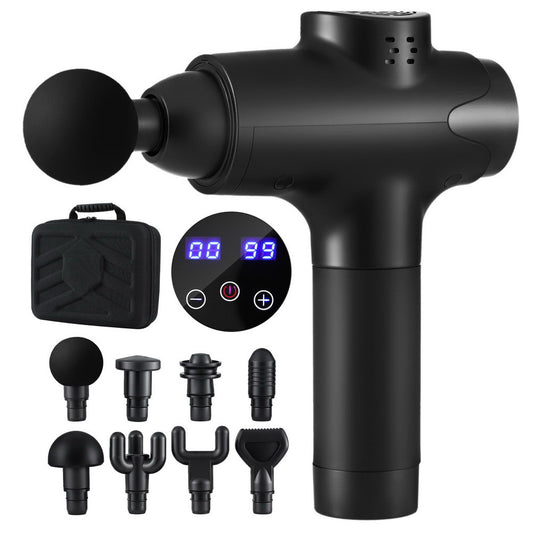 Everfit Massage Gun 30 Speed 8 Heads Vibration Muscle Massager Chargeable Black MG-B-2500-8H-BK